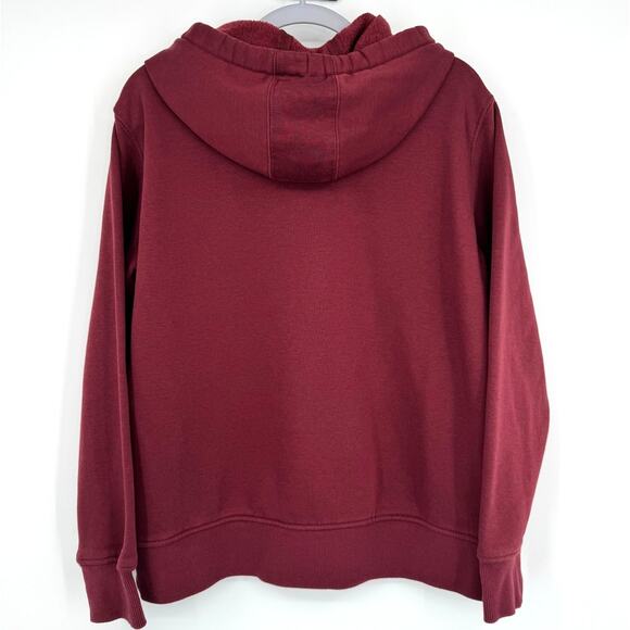 NWOT Wrangler Retro® Aztec Logo Sherpa Hoodie M Burgundy Western Cowgirl Rodeo - Picture 10 of 11
